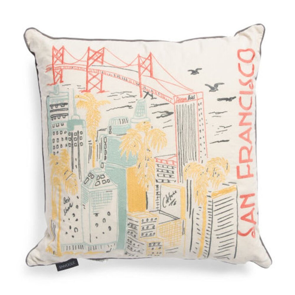 Envouge Embroidered San Francisco Accent Pillow